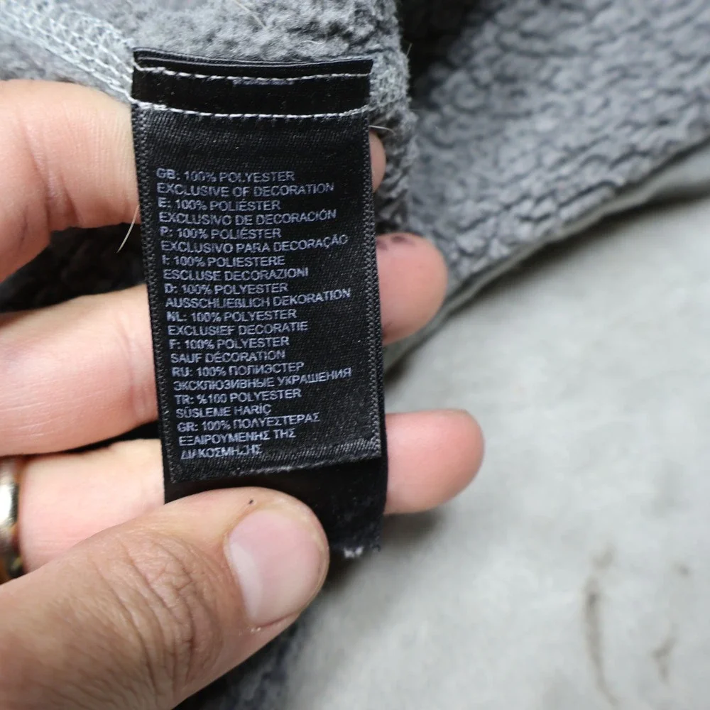 North Face Vest Mens Large Gray Gordon Lyons Knit Fleece Heavyweight Full Zip